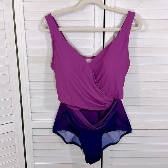 Lands End Slendersuit Size 18DD 18W Ombre NWOT - Picture 3 of 14